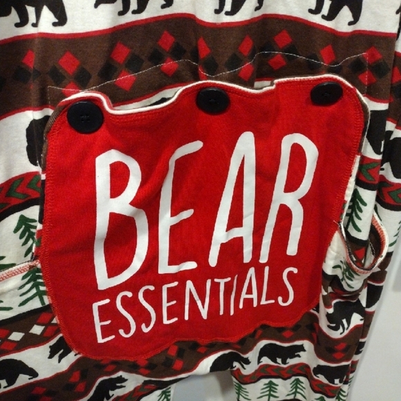 Lazy One Men's Christmas Bear Print  Long John Union Suit Pajamas Sz XL Holiday - Picture 6 of 7